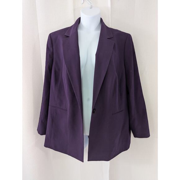 NINE WEST! DEEP VIOLET PURPLE TAILORED DRESS JACKET, BLAZER, COAT! SZ 20W - Picture 3 of 11